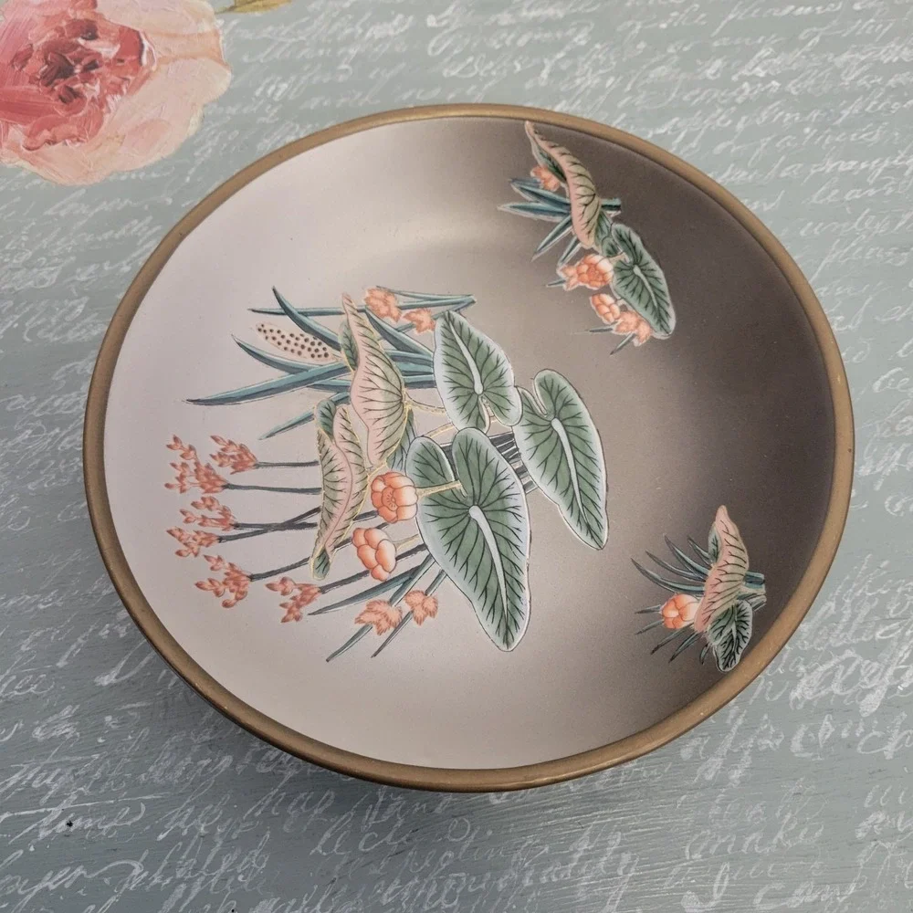 Toyo Bowl Lilly Pad Flower Decorative Bowl.